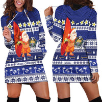 Nauru Christmas Hoodie Dress Cute Santa Coat Of Arms Merry Xmas - Polynesian Pride