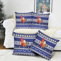 Nauru Christmas Pillow Cover Cute Santa Coat Of Arms Merry Xmas - Polynesian Pride