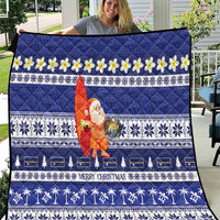 Nauru Christmas Quilt Cute Santa Coat Of Arms Merry Xmas - Polynesian Pride