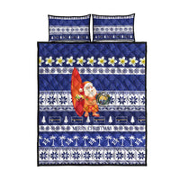 Nauru Christmas Quilt Bed Set Cute Santa Coat Of Arms Merry Xmas - Polynesian Pride