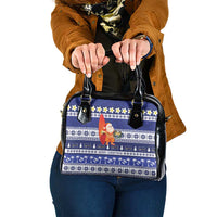Nauru Christmas Shoulder Handbag Cute Santa Coat Of Arms Merry Xmas - Polynesian Pride