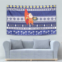 Nauru Christmas Tapestry Cute Santa Coat Of Arms Merry Xmas - Polynesian Pride