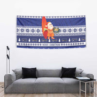 Nauru Christmas Tapestry Cute Santa Coat Of Arms Merry Xmas - Polynesian Pride