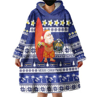 Nauru Christmas Wearable Blanket Hoodie Cute Santa Coat Of Arms Merry Xmas - Polynesian Pride