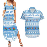 FSM Christmas Couples Matching Summer Maxi Dress and Hawaiian Shirt Merry Xmas Federated States of Micronesia - Polynesian Pride