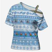 FSM Christmas Cross Shoulder Shirt Merry Xmas Federated States of Micronesia - Polynesian Pride