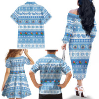 FSM Christmas Family Matching Off The Shoulder Long Sleeve Dress and Hawaiian Shirt Merry Xmas Federated States of Micronesia - Polynesian Pride