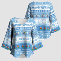 FSM Christmas Kimono Sleeve Blouse Merry Xmas Federated States of Micronesia - Polynesian Pride