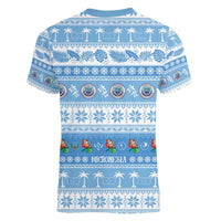 FSM Christmas Women V-Neck T-Shirt Merry Xmas Federated States of Micronesia - Polynesian Pride