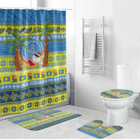 Palau Christmas Bathroom Set Chilling Santa Ungil Kurismas - Polynesian Pride