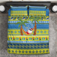 Palau Christmas Bedding Set Chilling Santa Ungil Kurismas - Polynesian Pride