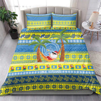 Palau Christmas Bedding Set Chilling Santa Ungil Kurismas - Polynesian Pride