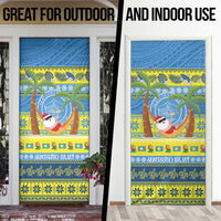 Palau Christmas Door Cover Chilling Santa Ungil Kurismas - Polynesian Pride