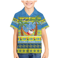 Palau Christmas Family Matching Mermaid Dress and Hawaiian Shirt Chilling Santa Ungil Kurismas - Polynesian Pride