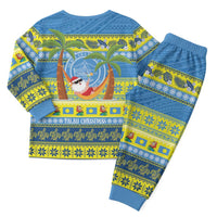 Palau Christmas Pajama Set Chilling Santa Ungil Kurismas - Polynesian Pride