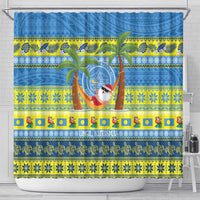 Palau Christmas Shower Curtain Chilling Santa Ungil Kurismas - Polynesian Pride