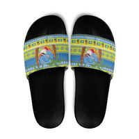 Palau Christmas Slide Sandals Chilling Santa Ungil Kurismas - Polynesian Pride