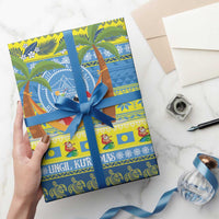 Palau Christmas Wrapping Paper Chilling Santa Ungil Kurismas - Polynesian Pride
