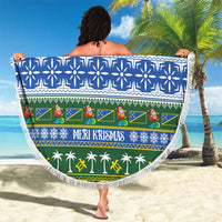 Solomon Islands Christmas Beach Blanket The Solomons Melanesian Meri Krismas - Polynesian Pride