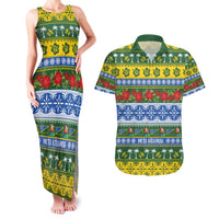 Solomon Islands Christmas Couples Matching Tank Maxi Dress and Hawaiian Shirt The Solomons Melanesian Meri Krismas - Polynesian Pride
