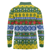 Solomon Islands Christmas Long Sleeve Polo Shirt The Solomons Melanesian Meri Krismas - Polynesian Pride