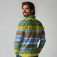 Solomon Islands Christmas Long Sleeve Polo Shirt The Solomons Melanesian Meri Krismas - Polynesian Pride