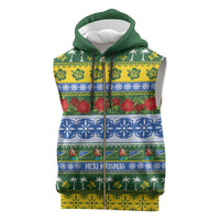 Solomon Islands Christmas Sleeveless Zip Hoodie The Solomons Melanesian Meri Krismas - Polynesian Pride