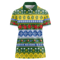 Solomon Islands Christmas Women Polo Shirt The Solomons Melanesian Meri Krismas - Polynesian Pride