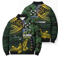 Solomon Islands Bomber Puffer Jacket 677 Proud Crocodile Melanesian Pattern LT14 - Polynesian Pride