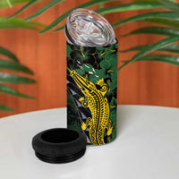 Solomon Islands 4 in 1 Can Cooler Tumbler 677 Proud Crocodile Melanesian Pattern - Polynesian Pride