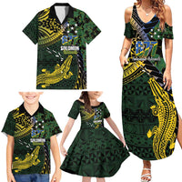 Solomon Islands Family Matching Summer Maxi Dress and Hawaiian Shirt 677 Proud Crocodile Melanesian Pattern - Polynesian Pride