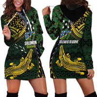 Solomon Islands Hoodie Dress 677 Proud Crocodile Melanesian Pattern - Polynesian Pride