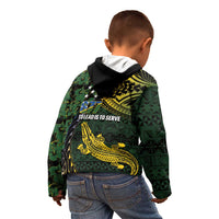Solomon Islands Kid Hoodie 677 Proud Crocodile Melanesian Pattern - Polynesian Pride