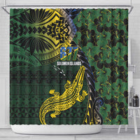 Solomon Islands Shower Curtain 677 Proud Crocodile Melanesian Pattern - Polynesian Pride