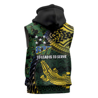 Solomon Islands Sleeveless Zip Hoodie 677 Proud Crocodile Melanesian Pattern - Polynesian Pride