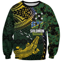 Solomon Islands Sweatshirt 677 Proud Crocodile Melanesian Pattern LT14 Unisex Black - Polynesian Pride