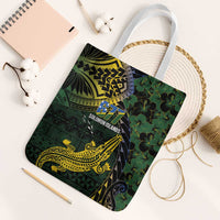 Solomon Islands Tote Bag 677 Proud Crocodile Melanesian Pattern - Polynesian Pride
