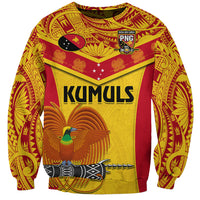 Custom Papua New Guinea Rugby Sweatshirt 2023 Go Kumuls Pacific Dynamic Style LT14 Unisex Yellow - Polynesian Pride