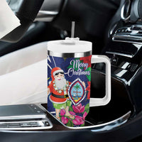 Guam Christmas Tumbler With Handle Poinsettia With Bougainvillea - Felis Pasgua!