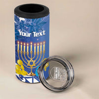 Personalised Hanukkah Jewish Festival 4 in 1 Can Cooler Tumbler It's Lit - Polynesian Pattern
