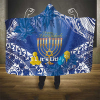Hanukkah Jewish Festival Hooded Blanket It's Lit - Polynesian Pattern
