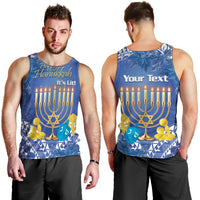 Personalised Hanukkah Jewish Festival Men Tank Top It's Lit - Polynesian Pattern