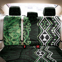 Green Aotearoa Back Car Seat Cover Taniko Motifs With Paua Shell Kowhaiwhai