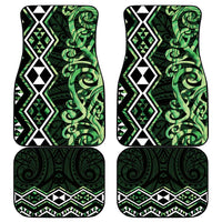 Green Aotearoa Car Mats Taniko Motifs With Paua Shell Kowhaiwhai