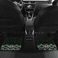 Green Aotearoa Car Mats Taniko Motifs With Paua Shell Kowhaiwhai