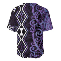 Purple Aotearoa Baseball Jersey Taniko Motifs With Paua Shell Kowhaiwhai