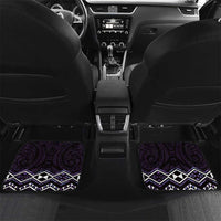 Purple Aotearoa Car Mats Taniko Motifs With Paua Shell Kowhaiwhai