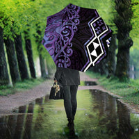 Purple Aotearoa Umbrella Taniko Motifs With Paua Shell Kowhaiwhai - Polynesian Pride
