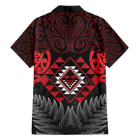 Aotearoa Kiwi Taniko Family Matching Off Shoulder Maxi Dress and Hawaiian Shirt Silver Fern With Maori Koru Pattern