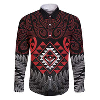 Aotearoa Kiwi Taniko Family Matching Off Shoulder Short Dress and Hawaiian Shirt Silver Fern With Maori Koru Pattern